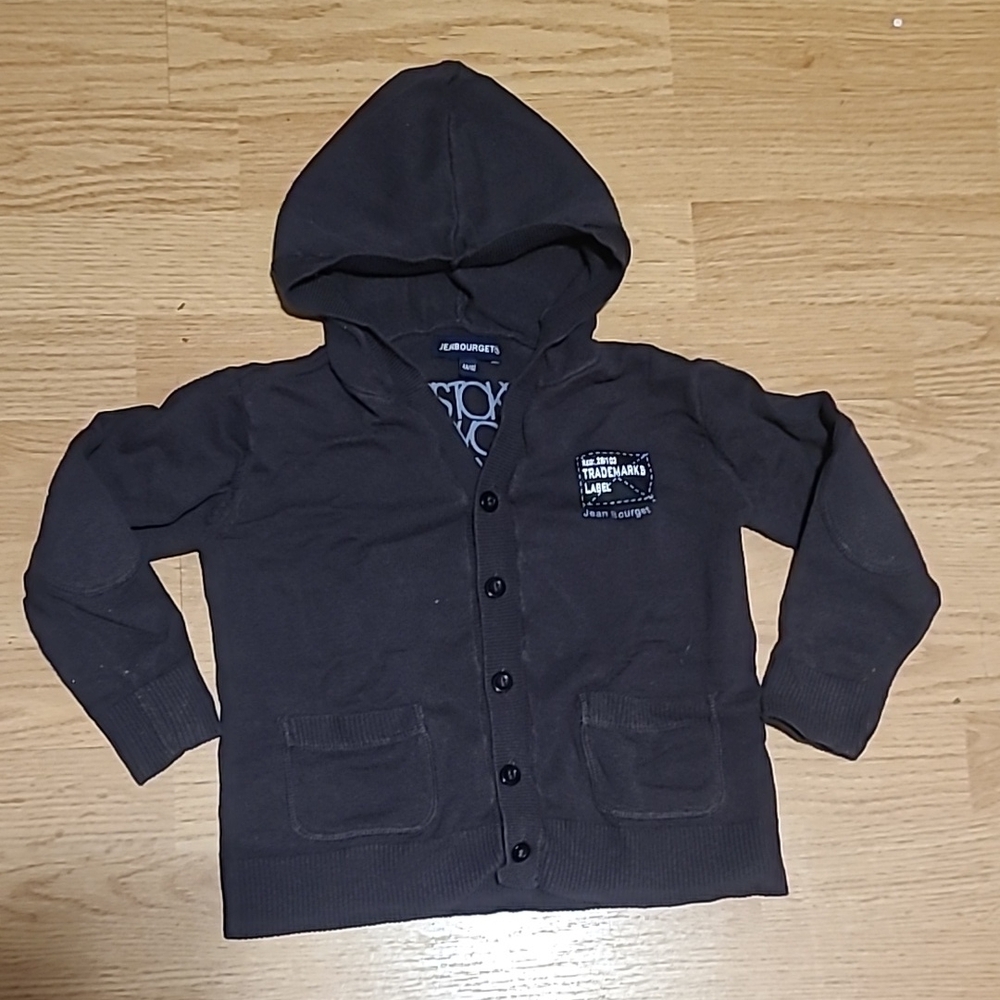 Kids Dark Gray Hooded Cardigan